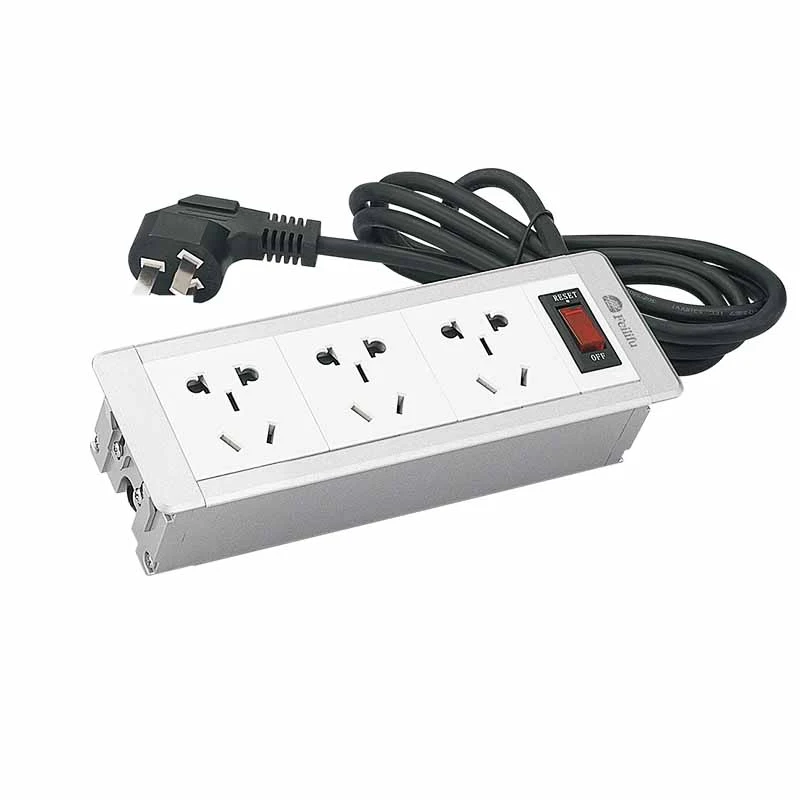 Aml-Swyddogaeth Penbwrdd Cudd Soced Petryal Power Strip